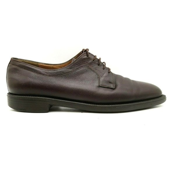 Salvatore Ferragamo Burgundy Leather Lace Up Oxfords Shoes Men\'s 8 EE